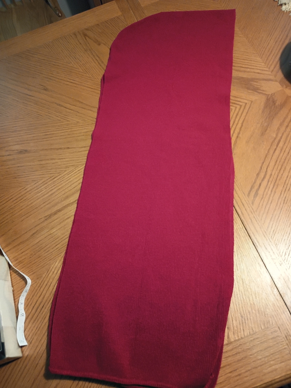 Ari, Soft Ribbed Sweater Scarf in Deep Raspberry - Picture 2 of 4